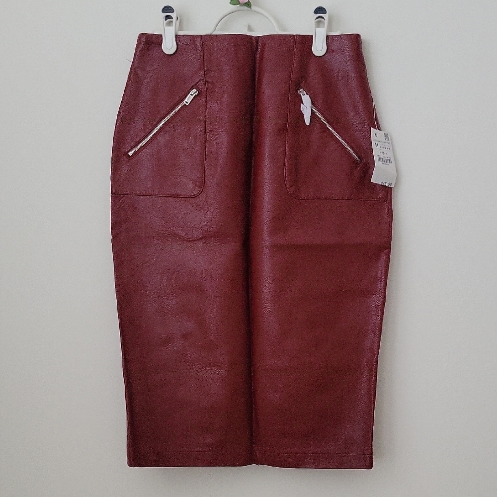 BNWT Zara Burgundy Skirt